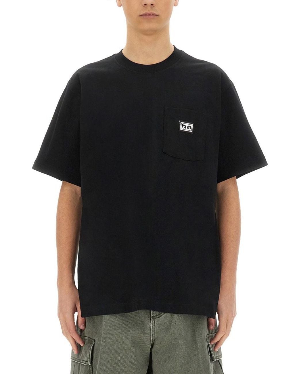 Obey Black Eyes Tshirt With Pocket for men