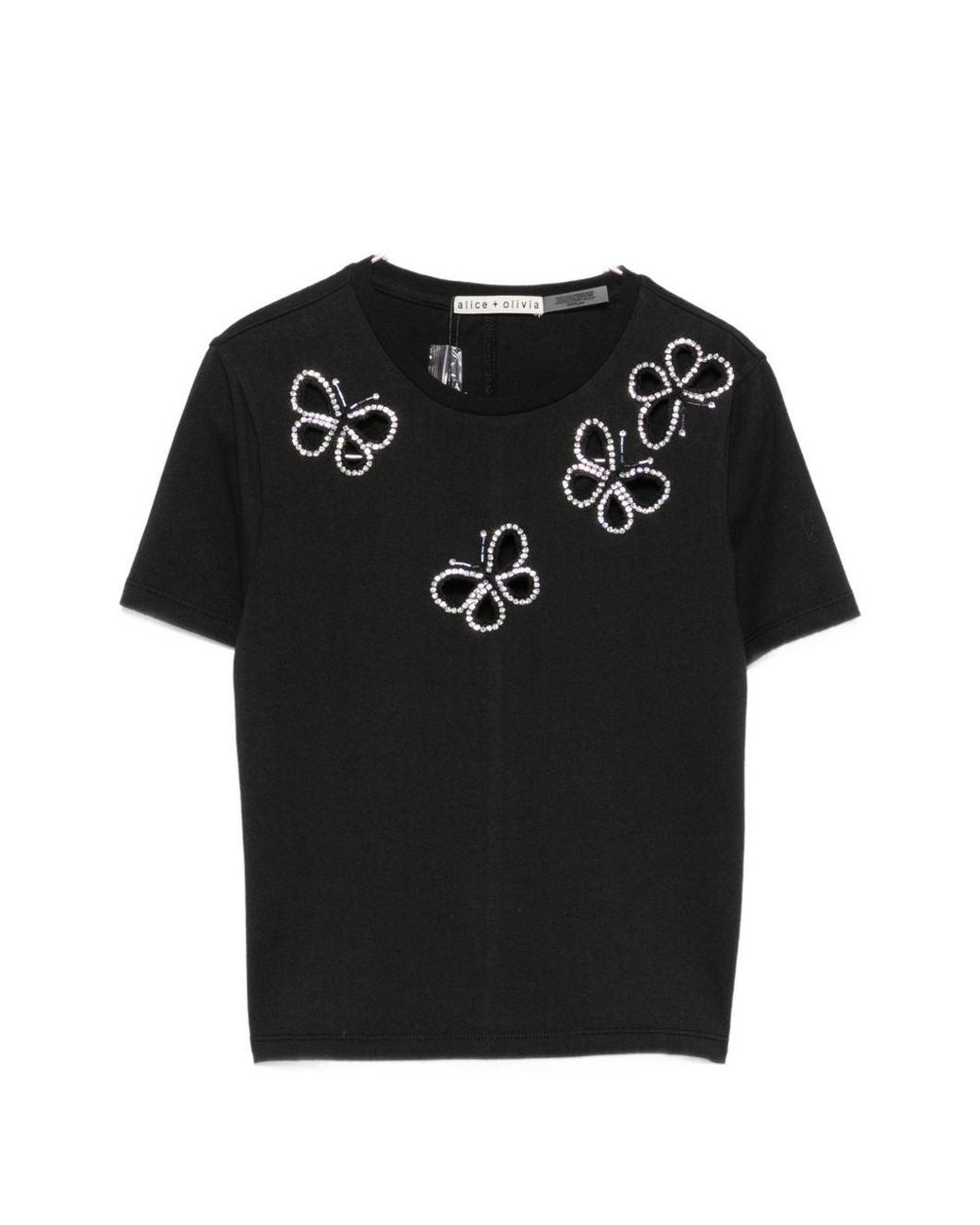 Alice + Olivia Black Cindy Cut-Out T-Shirt