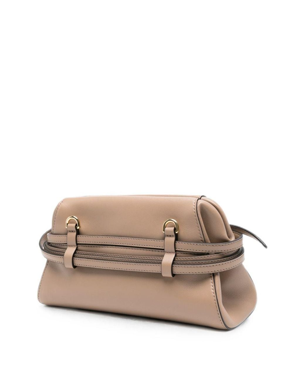Moschino Natural Tie Me Leather Clutch