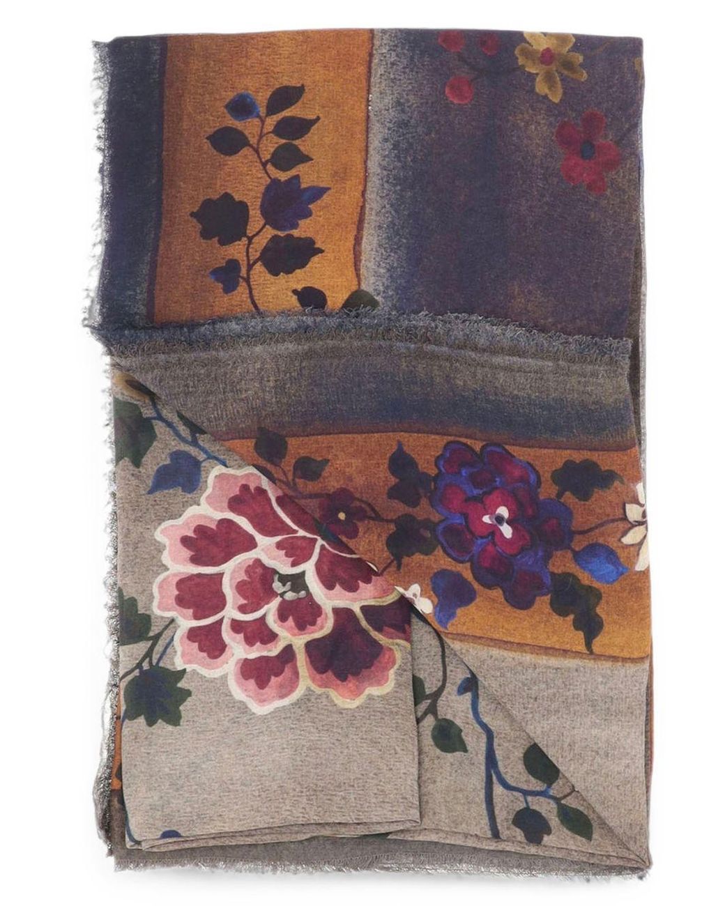 Faliero Sarti Blue Kaki Carpet Print Stole