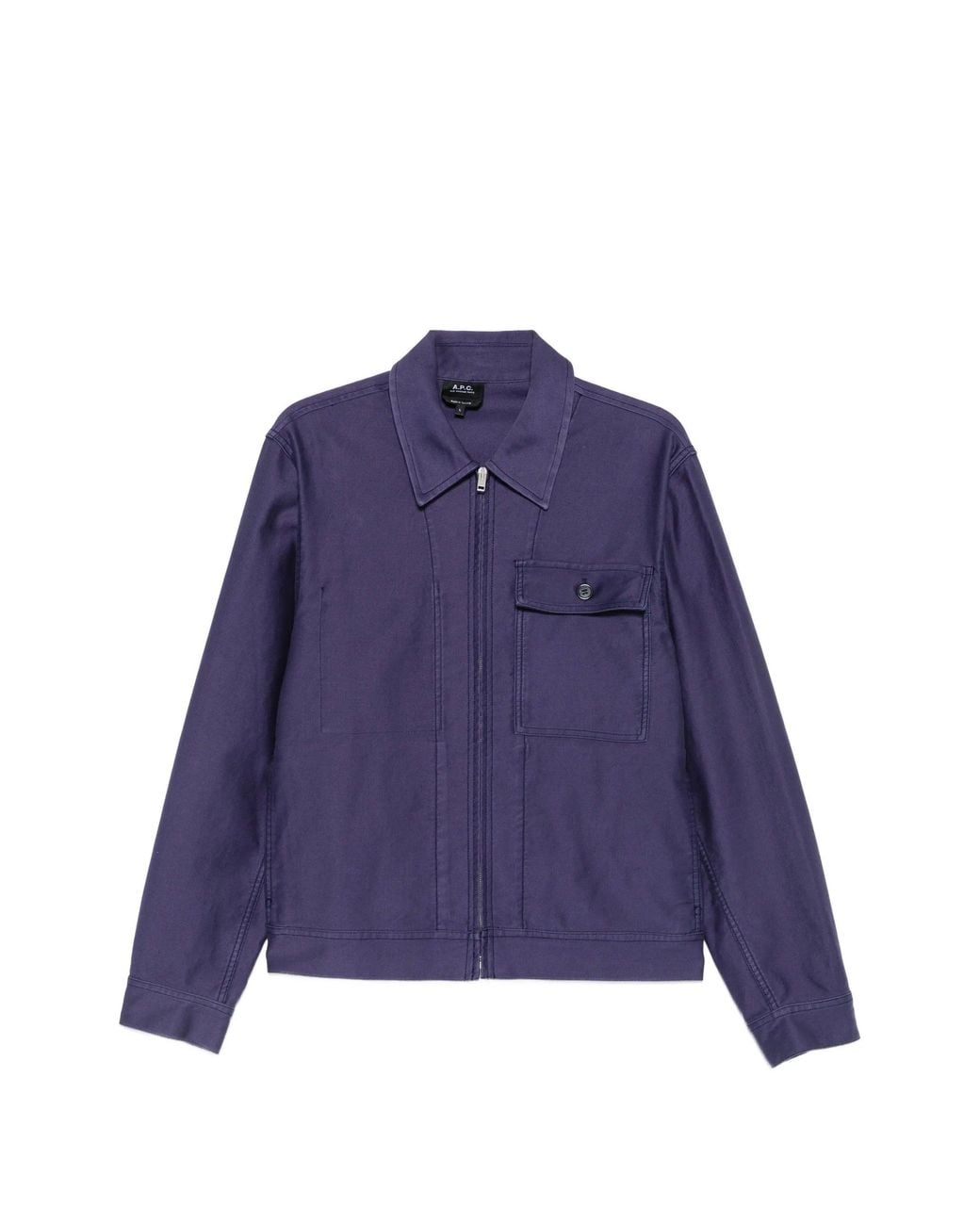 A.P.C. Blue Blouson Moleskine