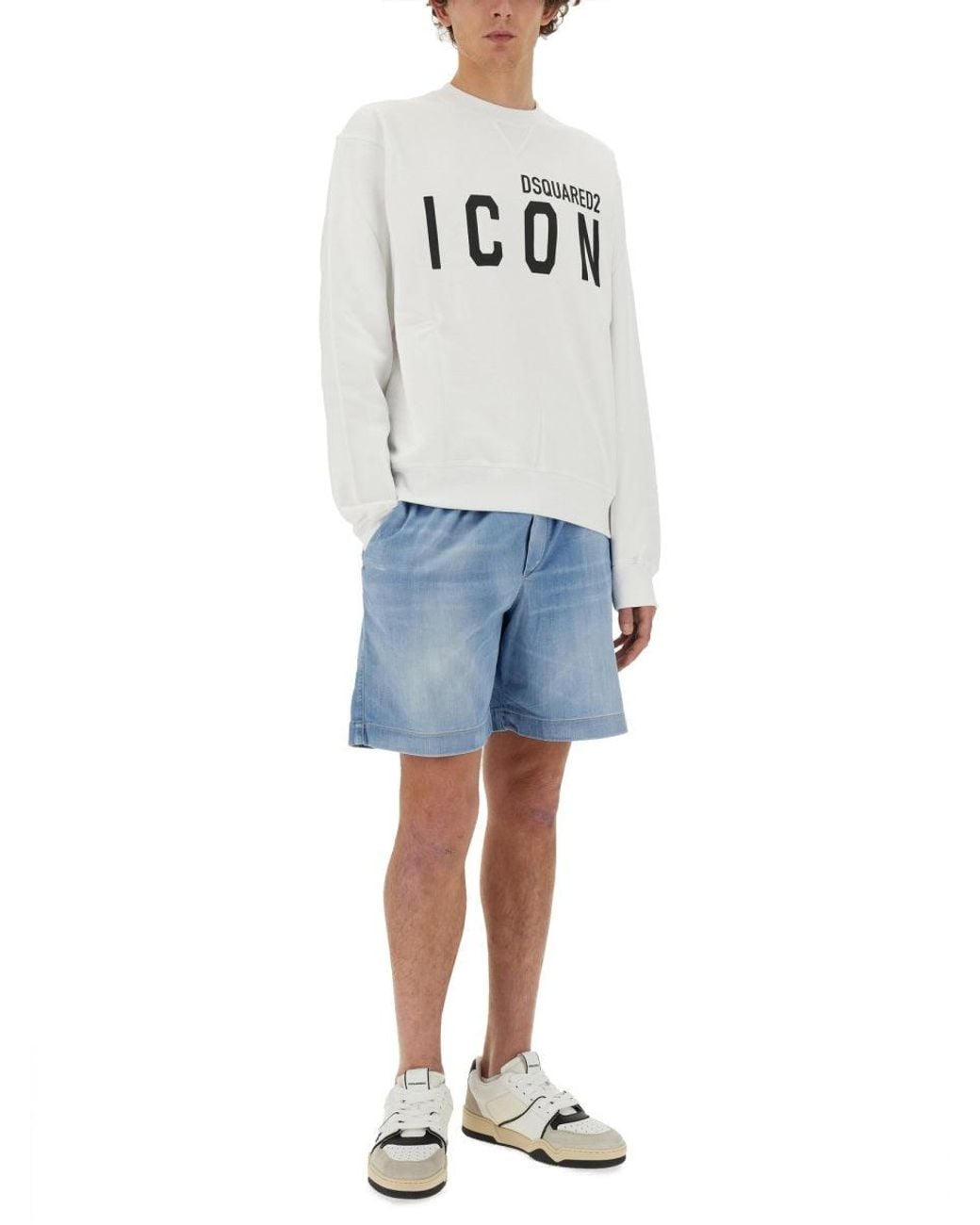 DSquared² White "Icon" Sweatshirt for men