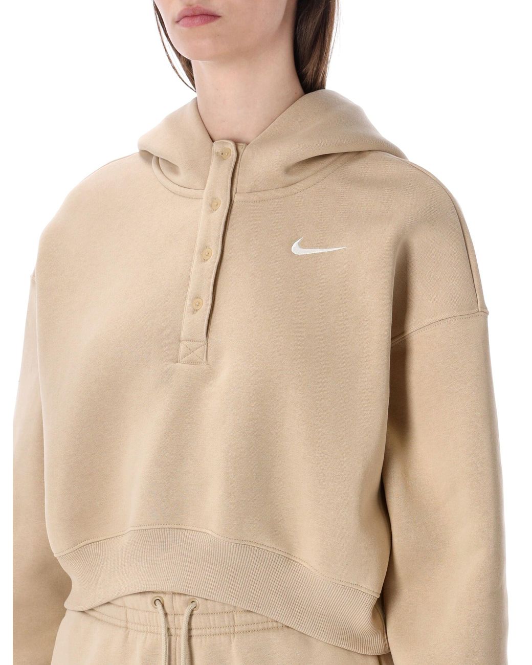 Nike Natural Oversized Cropped Hoodie