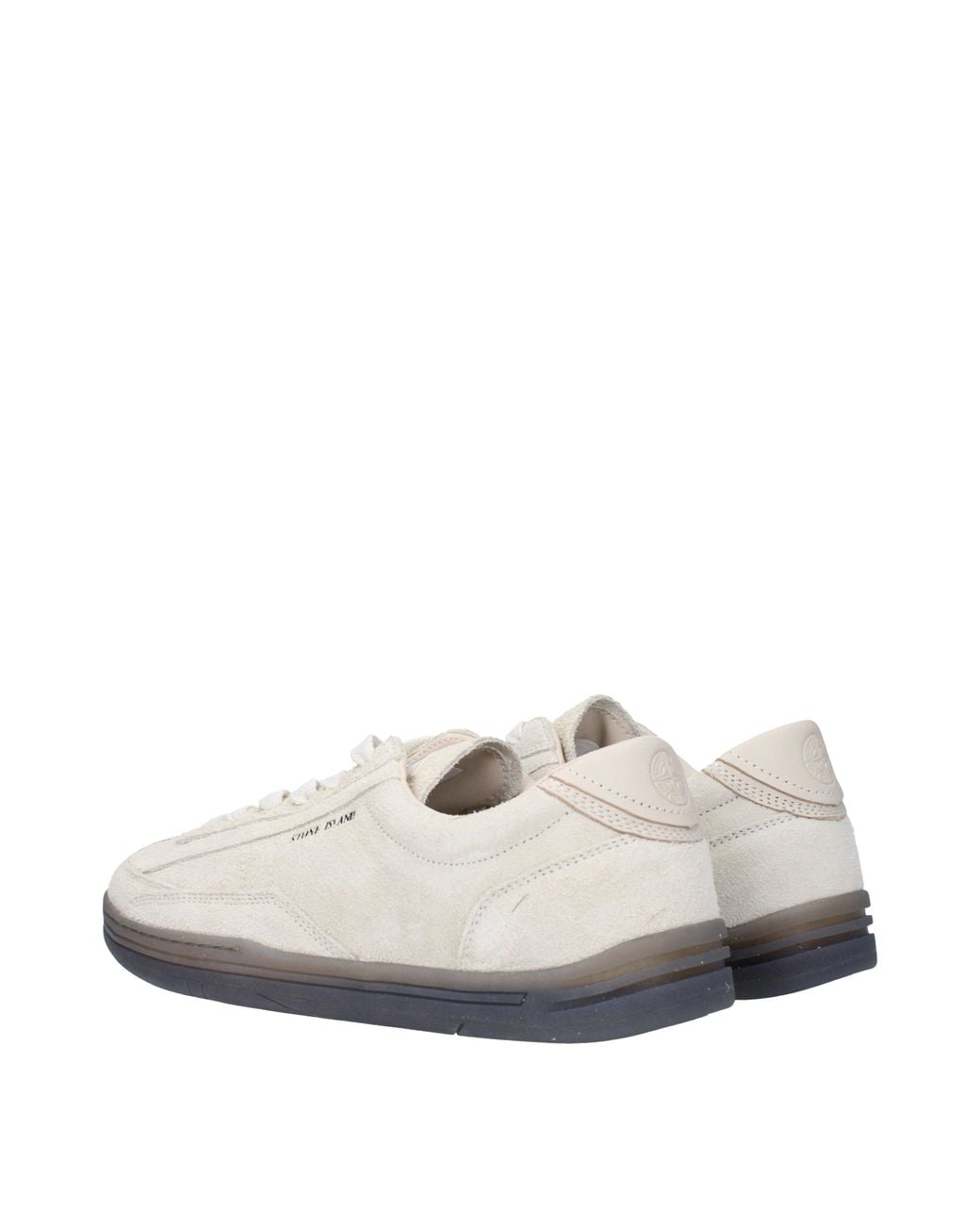 Stone Island White Sneakers Rock Uomo Camoscio/Ecru for men