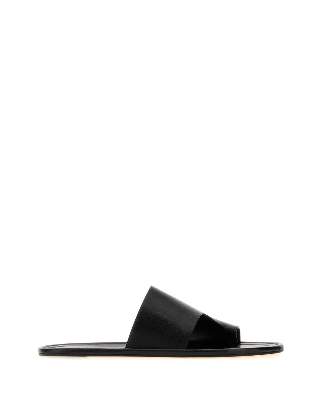 The Row Black Slip On Slides