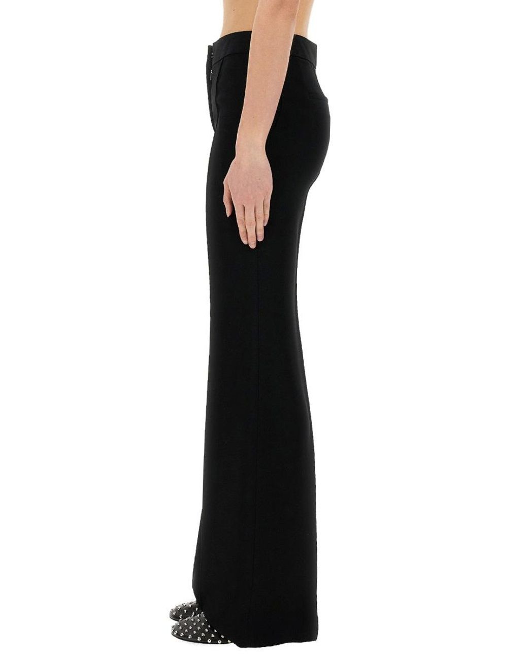 Jil Sander Black Viscose Blend High-Waisted Pants