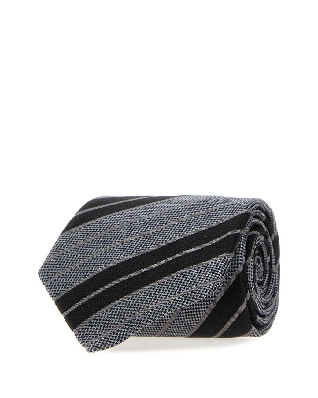 Saint Laurent Gray Embroidered Jacquard Tie