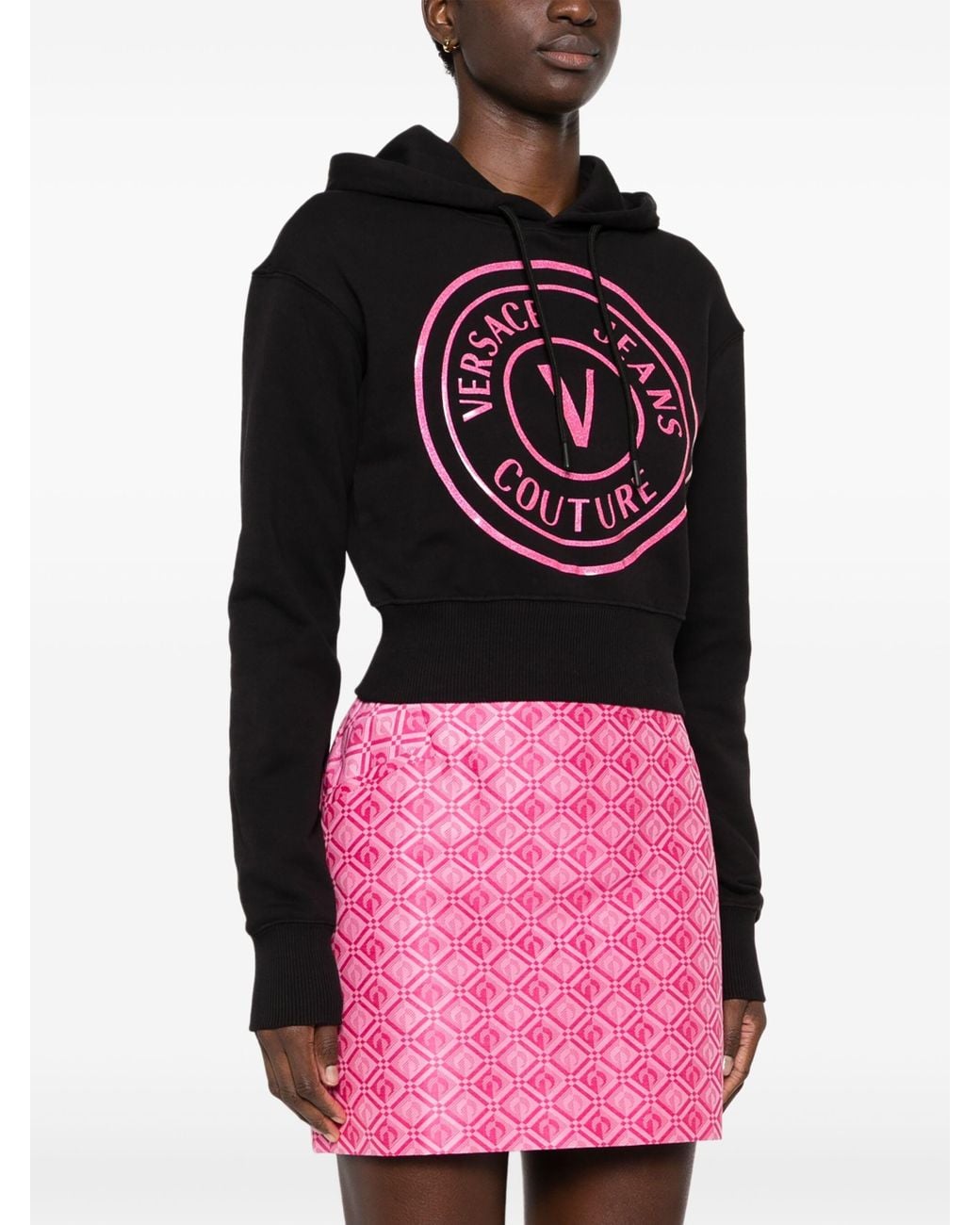 Versace Jeans Couture Black Vembl Gummy Glitter Sweatshirts Clothing
