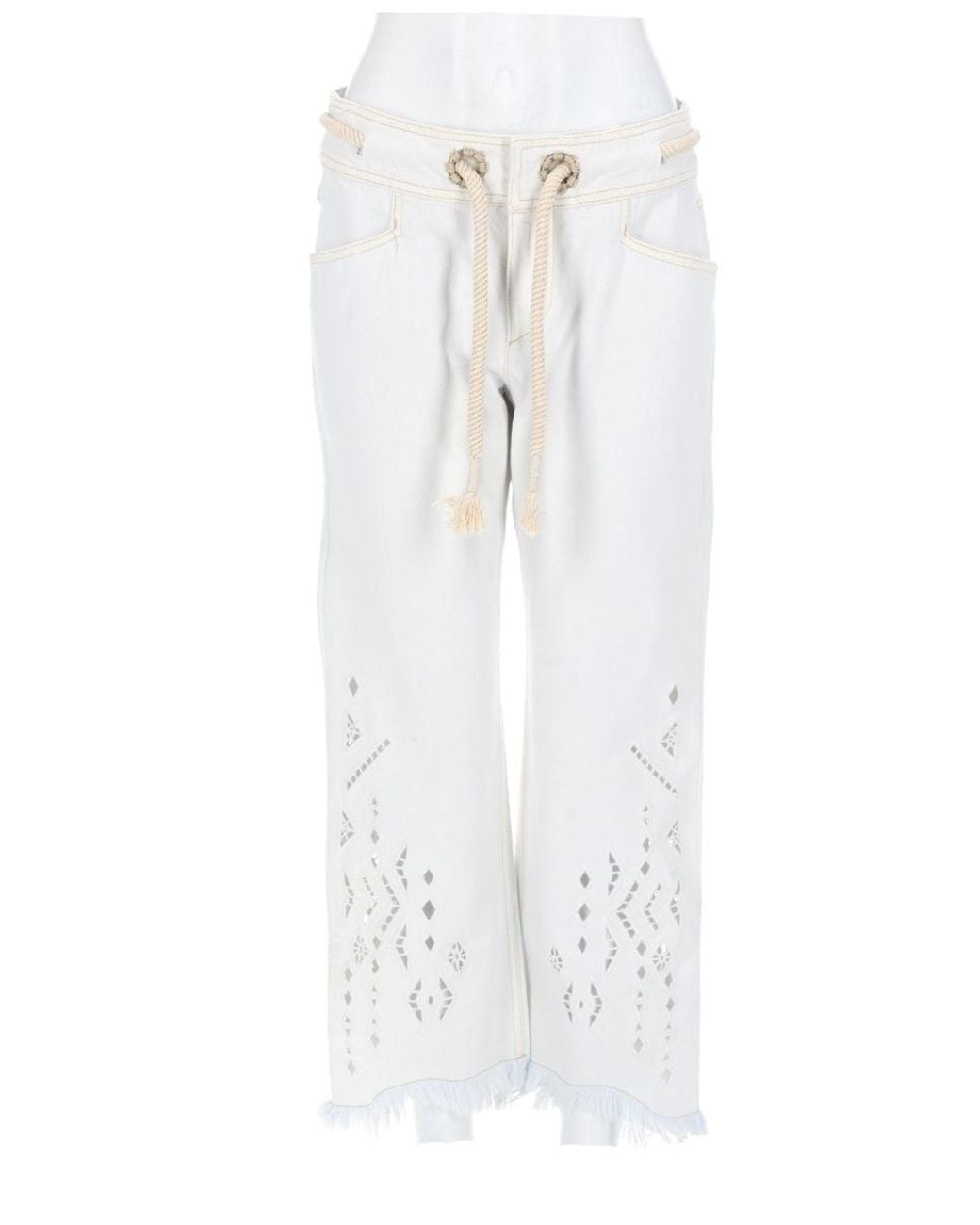 Isabel Marant White Trousers Alison Cotton