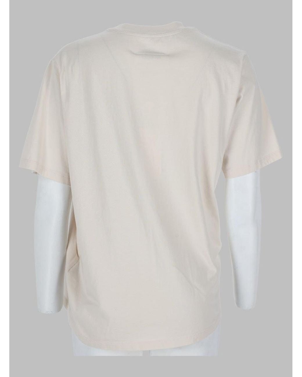 MM6 by Maison Margiela White Asymmetrical Draped Cotton T-Shirt