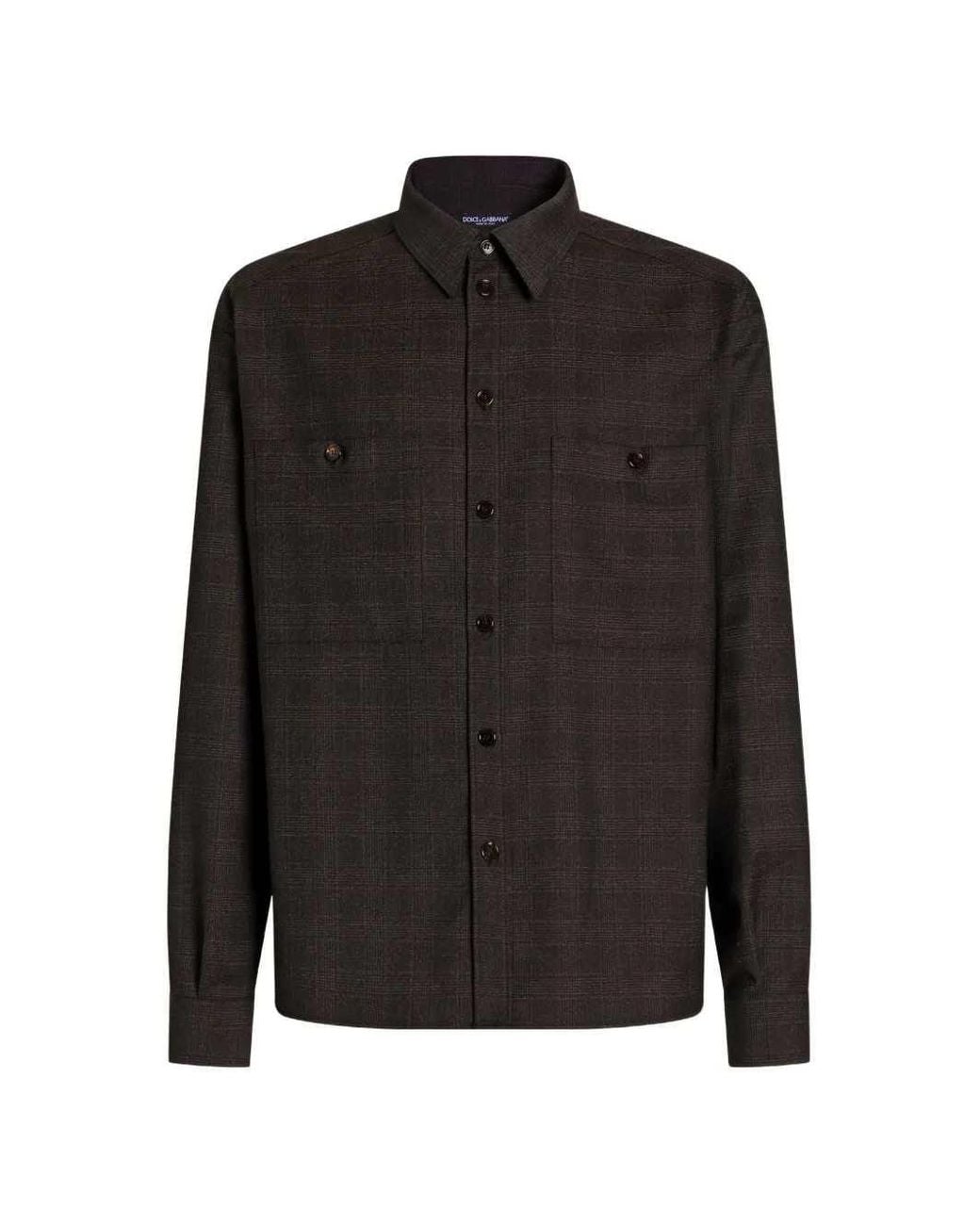 Dolce & Gabbana Black Dolce & Gabbana Glen Plaid Shirt for men