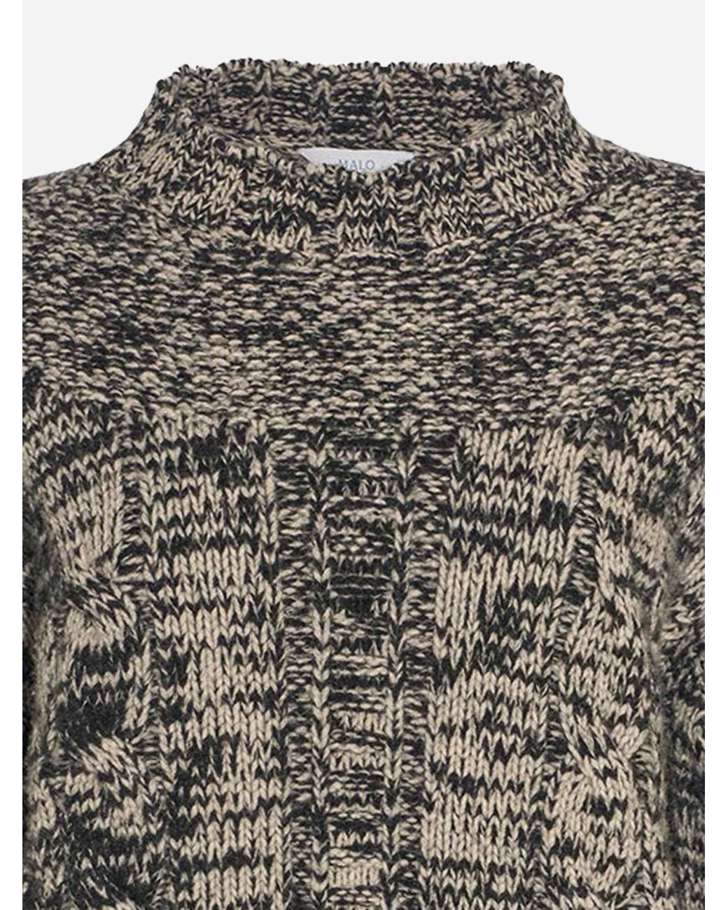 Malo Gray Sweater Wool And Cashmere High Neck Virgin