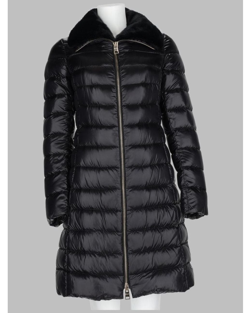Herno Black Quilted Long Down Jacket Polyamide Trench & Raincoats