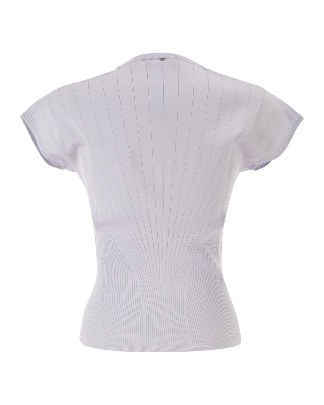 Sportmax White Spxsamba Ribbed Viscose Jumper