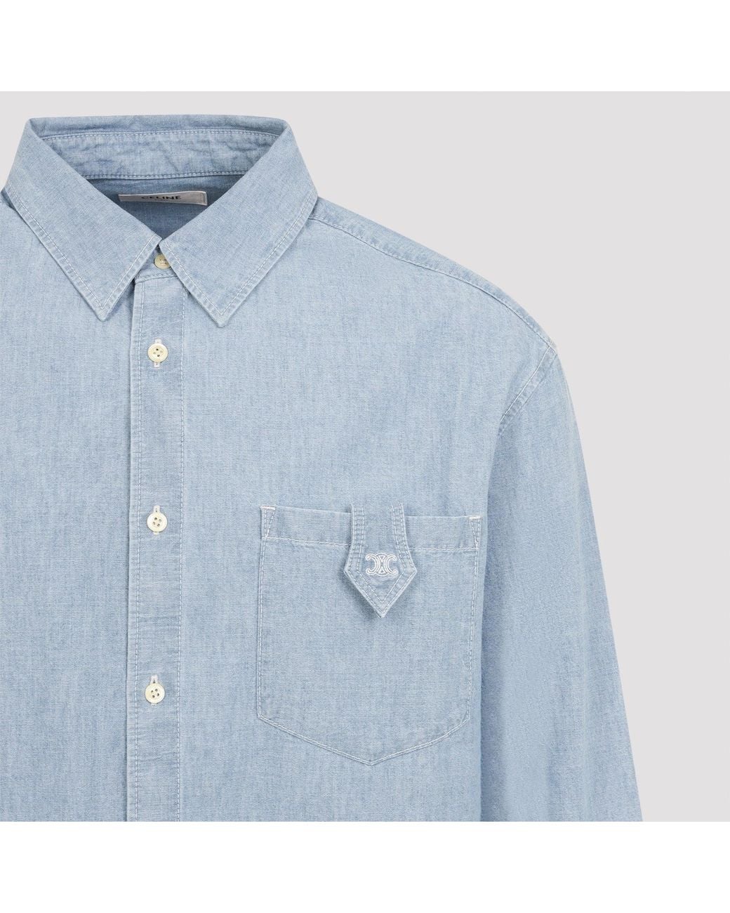 Céline Blue Loose Cotton Shirt
