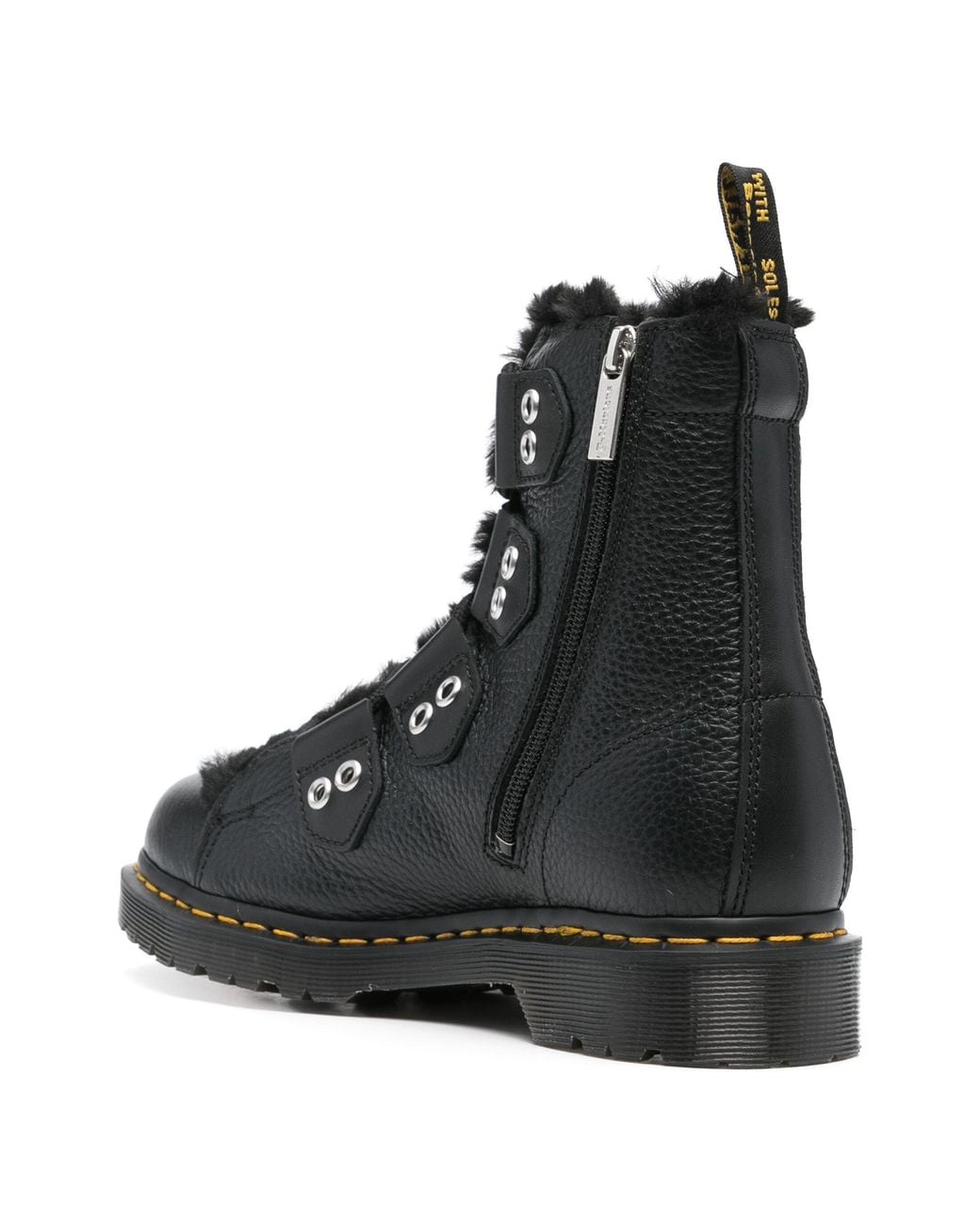 Dr. Martens Black Pebbled Leather Lace-Up Boots for men