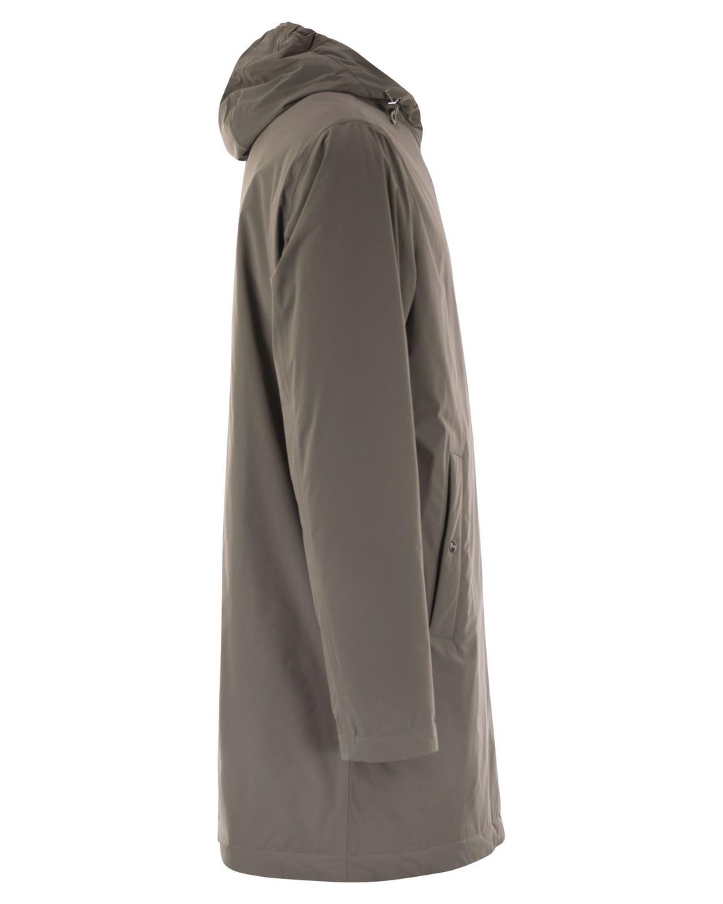 Herno Gray Long Nylon Jacket for men