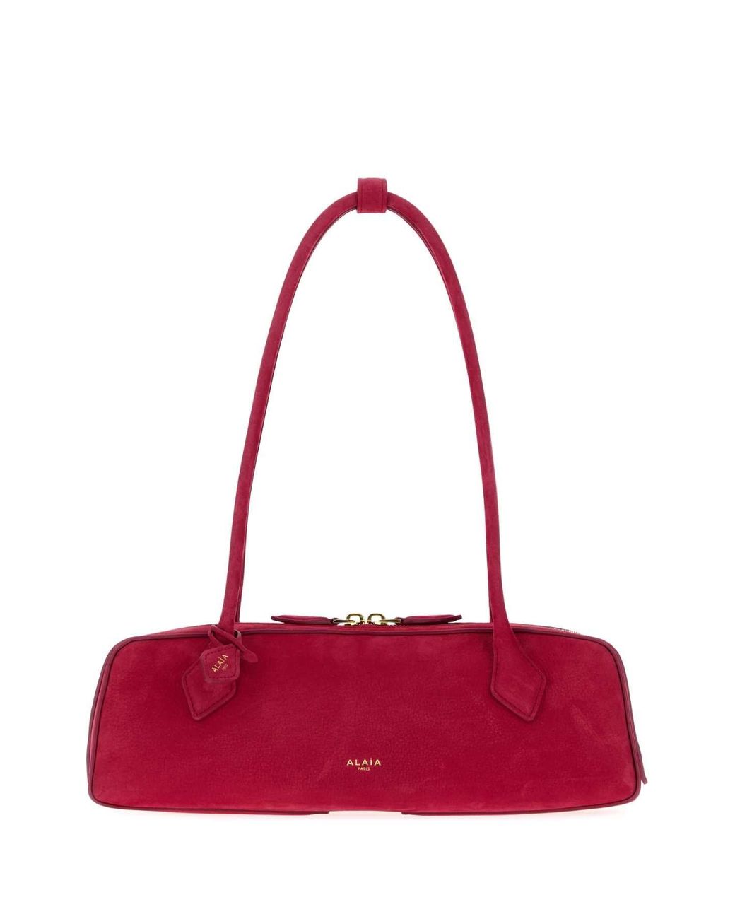 Alaïa Red Fuchsia Suede Medium Le Teckel Shoulder Bag