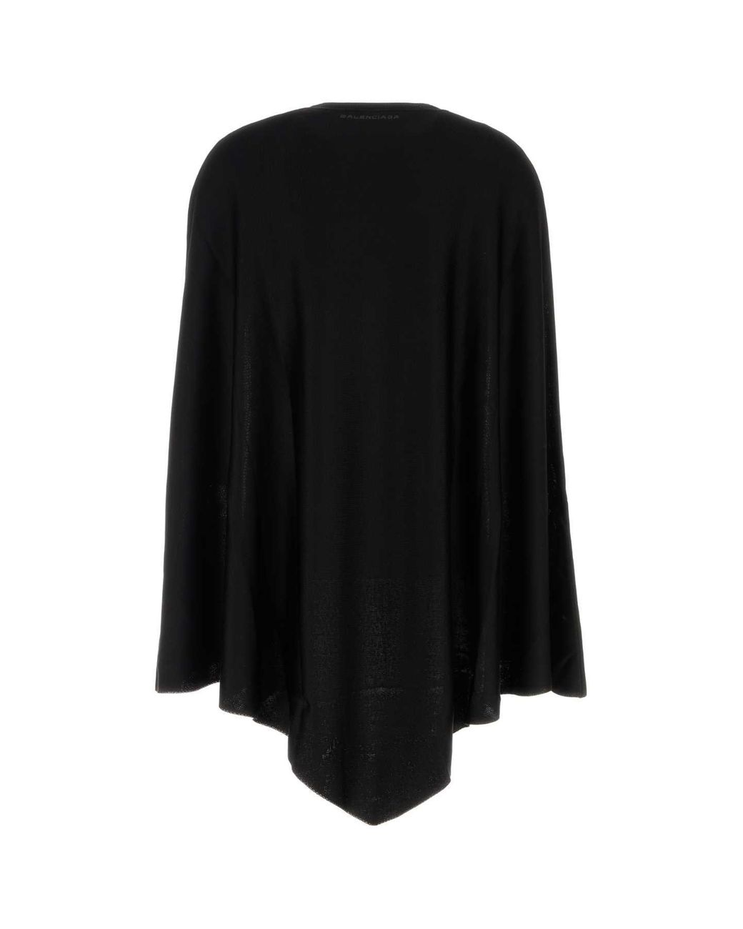 Balenciaga Black Stretch Viscose Blend Cape