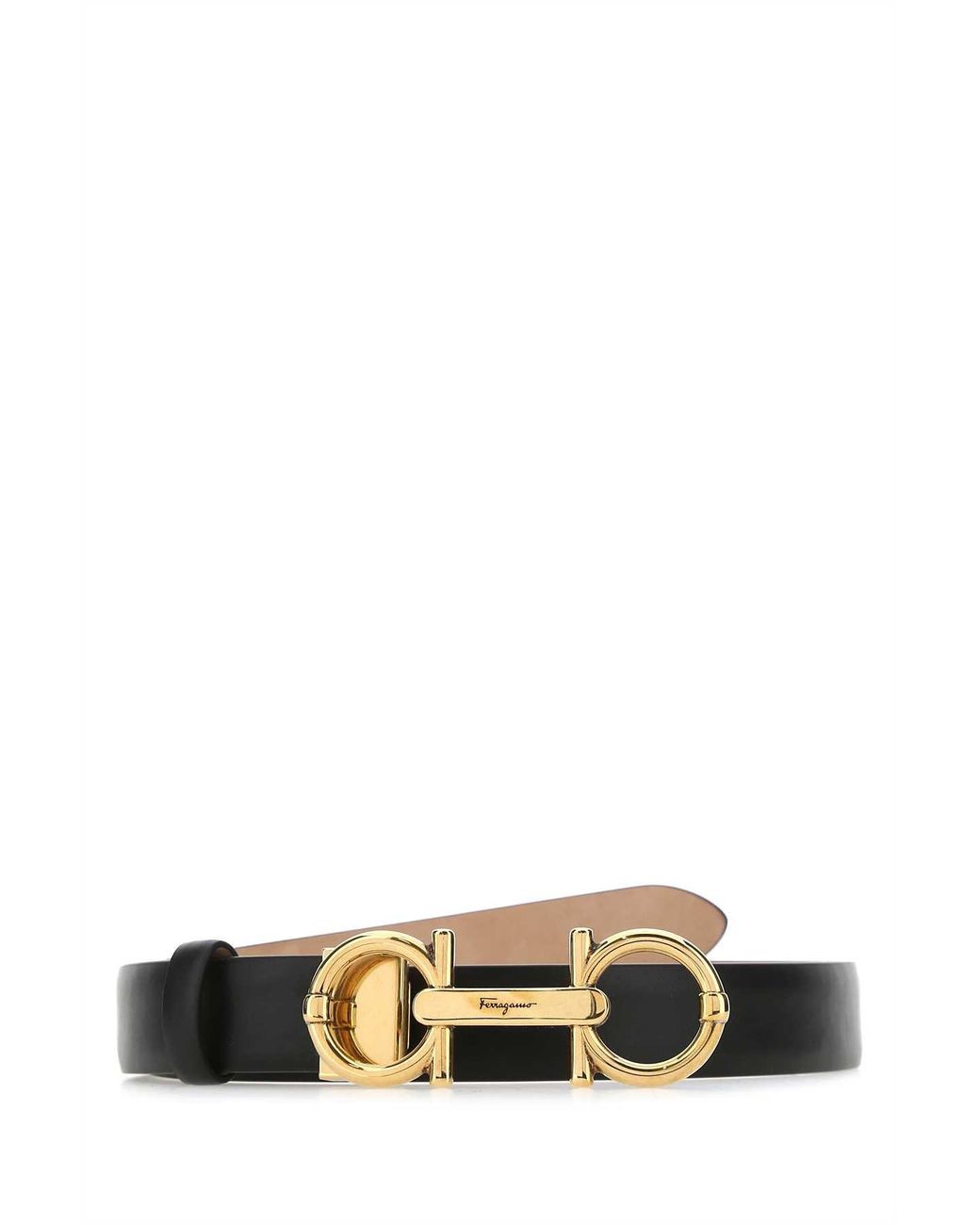 Ferragamo White Salvatore Antiqued-Tone Leather Belt (3.5 Cm)