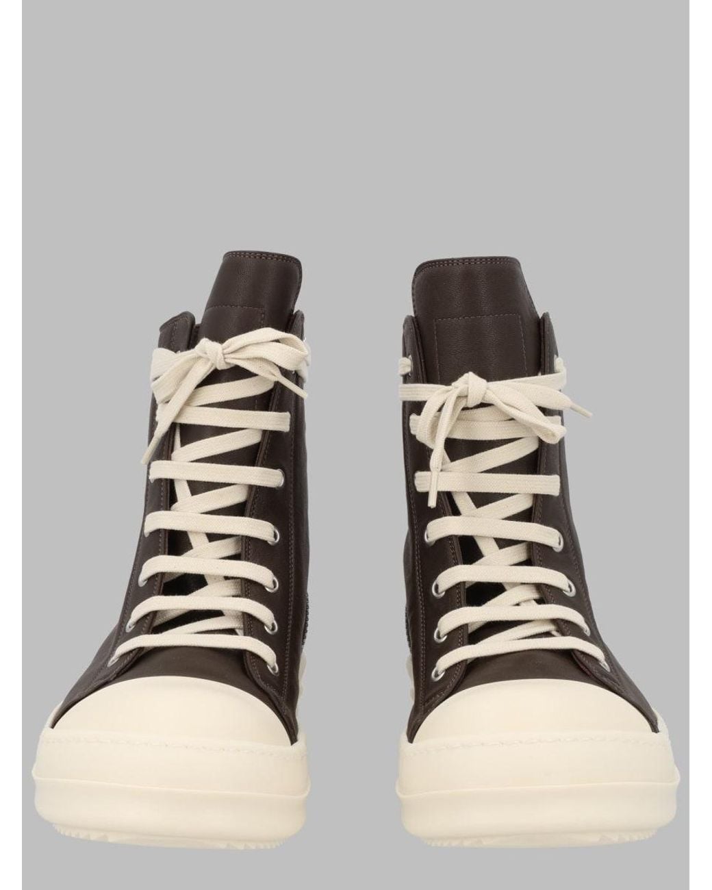 Rick Owens Brown Tower Leather Sneaker With 3.5 Cm Sole for men