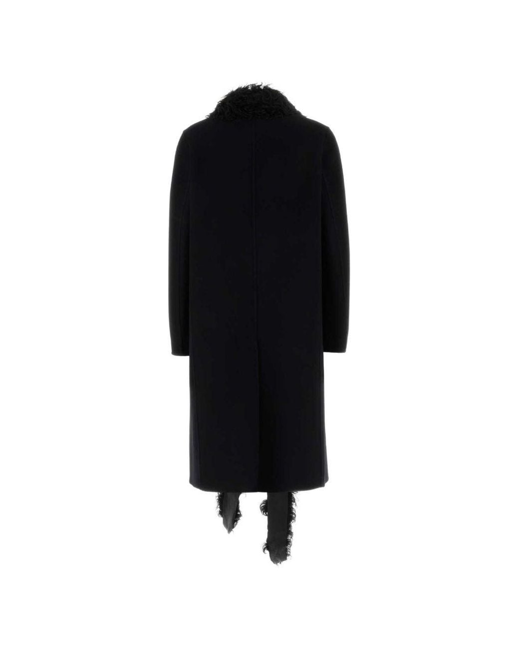 Fendi Black Wool Shearling Coat