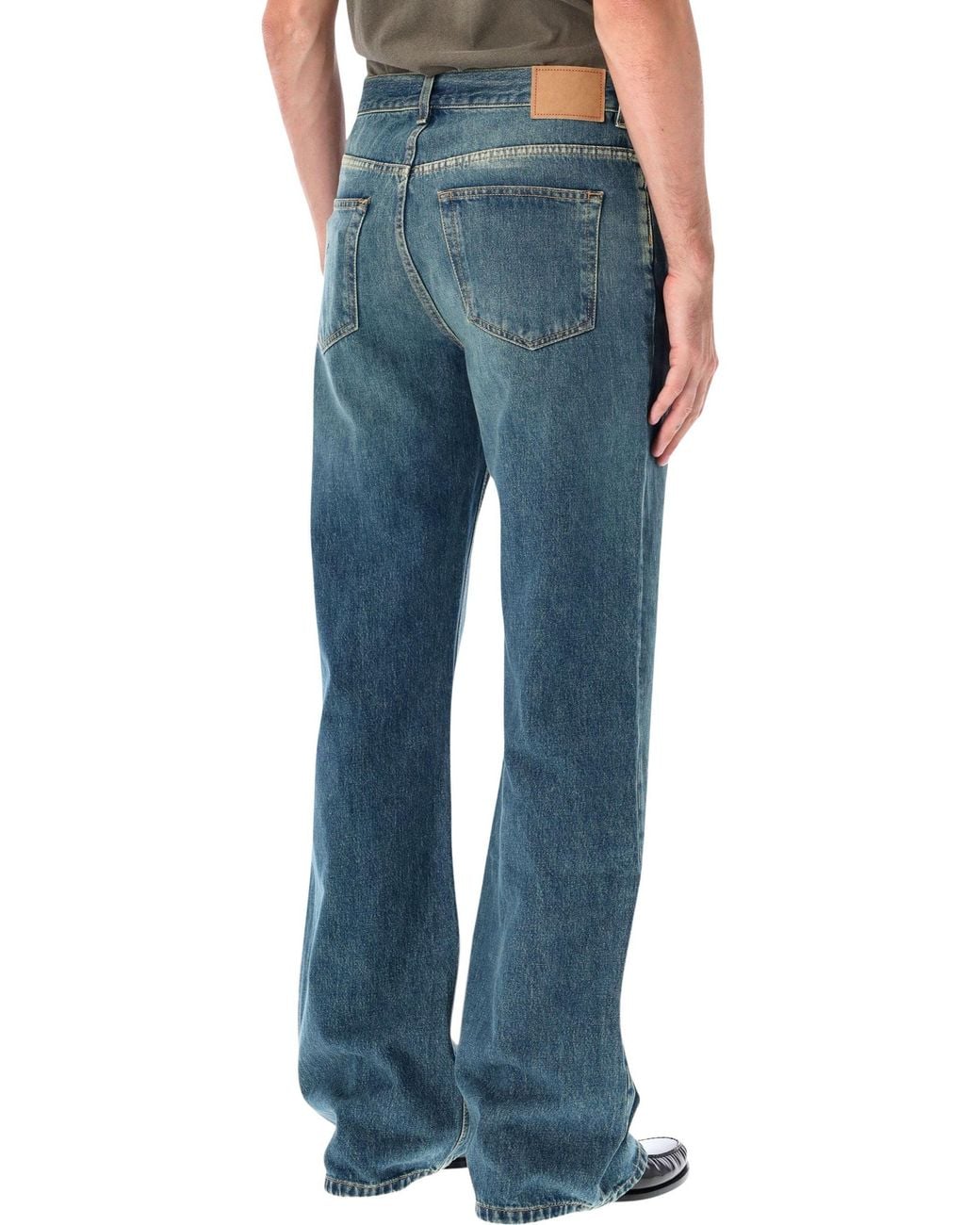 Jeanerica Blue Appia Mid-Rise Loose-Fit Bootcut Jeans For for men