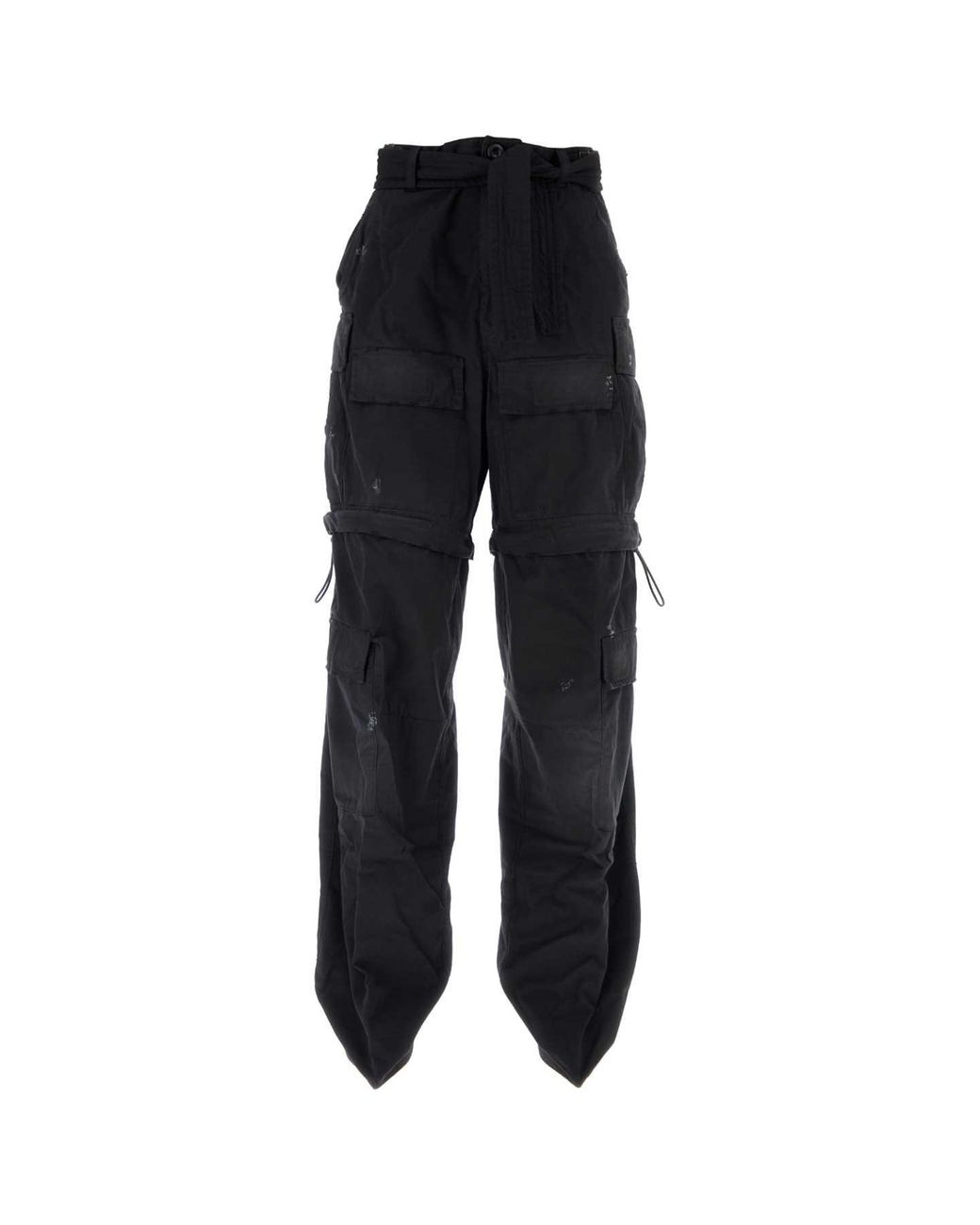 Balenciaga Black Cotton Knife Cargo Pantaboots