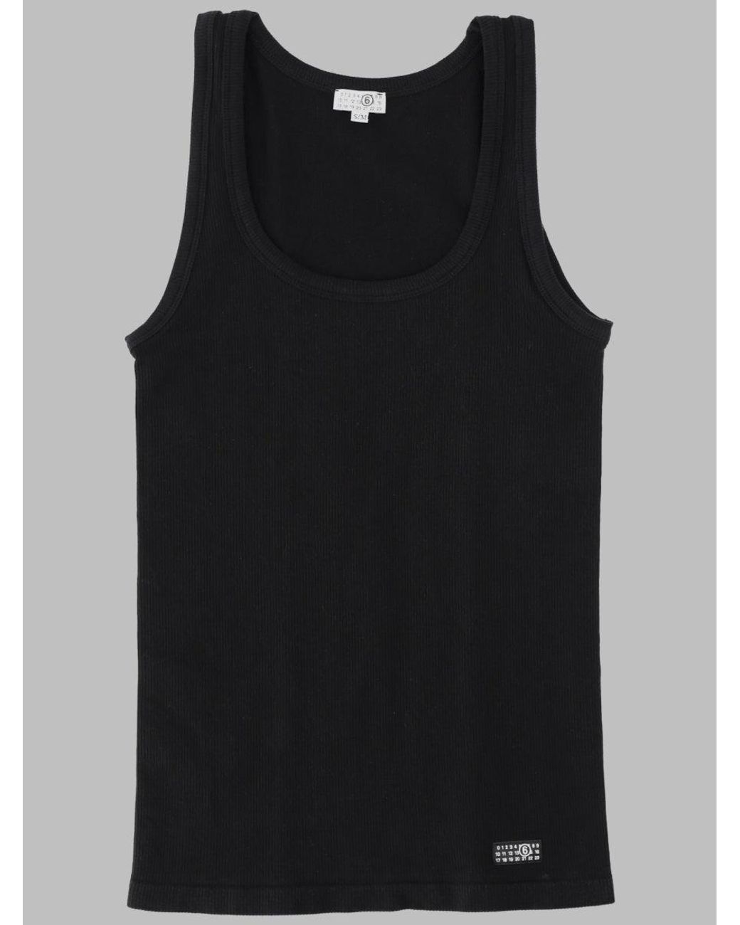 MM6 by Maison Margiela Black Tank Top Elasticizzato