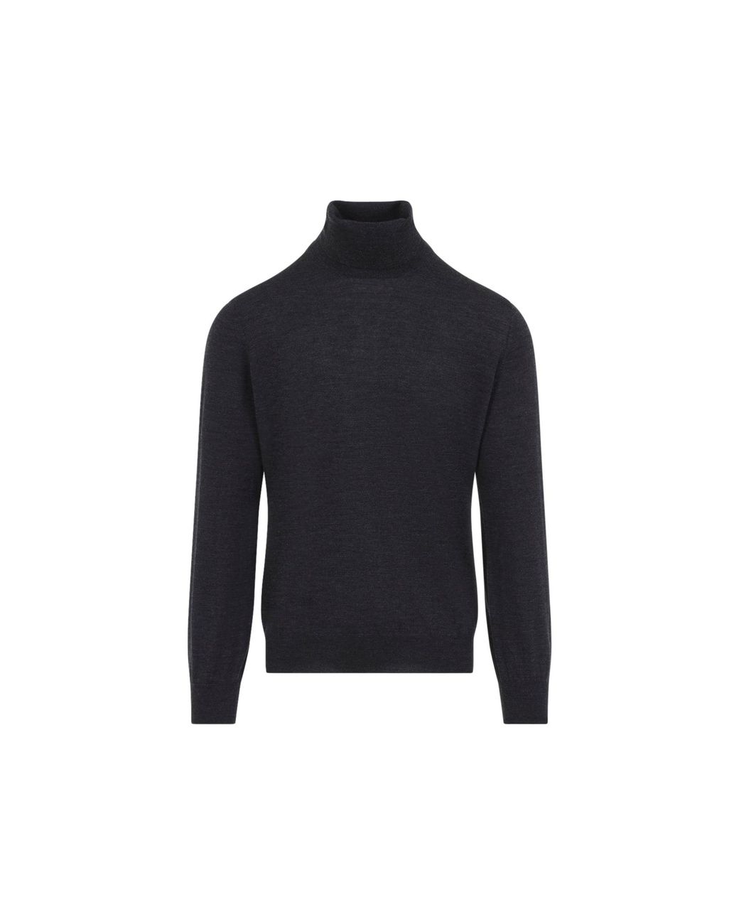 Brunello Cucinelli Blue Dark Virgin Wool Cashmere Turtleneck