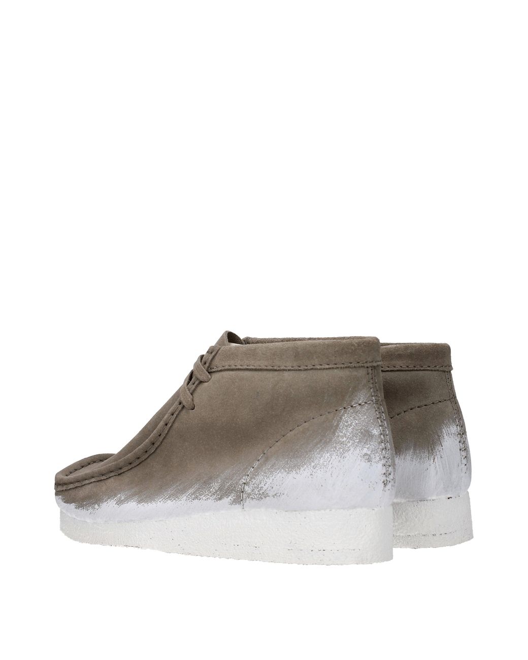 Clarks Gray Stivaletti Wallabee Uomo Camoscio Grigio/Bianco for men