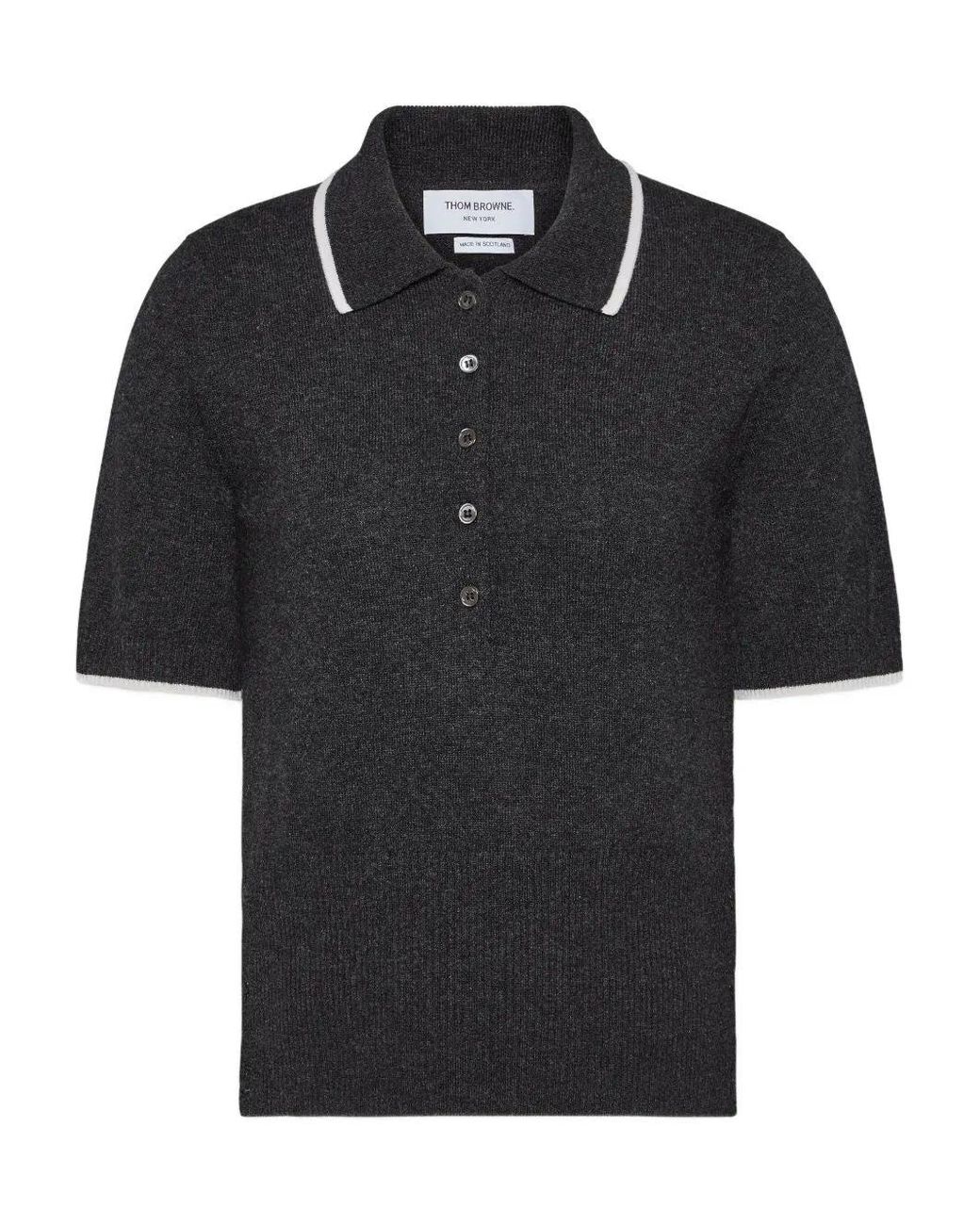 Thom Browne Black Browne. 65 Jersey Intarsia Classic Ss Polo