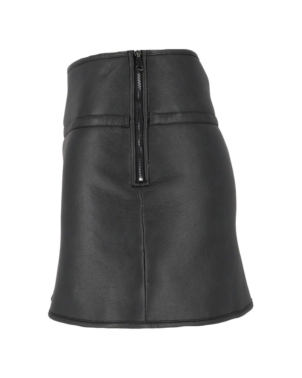 Ermanno Scervino Black Gonna Short Leather Skirt