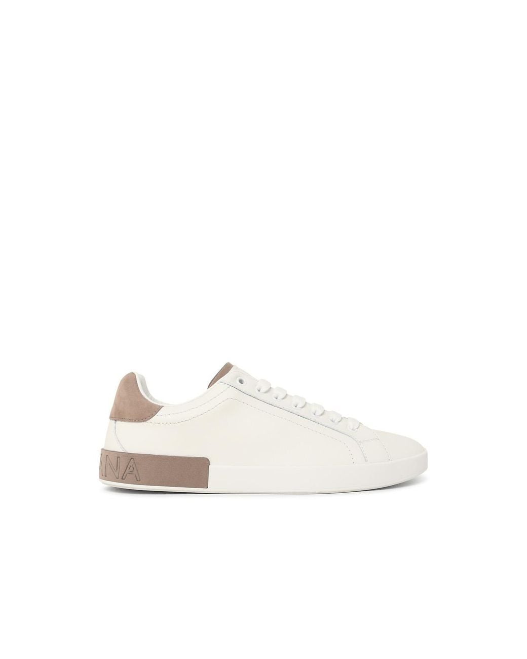 Dolce & Gabbana White Dolce & Gabbana 'Portofino' Leather Sneakers