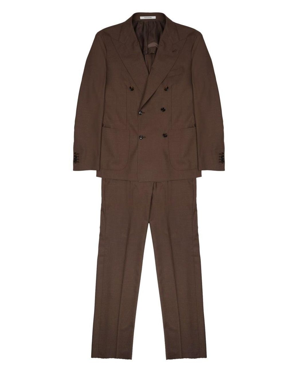 Tagliatore Brown Suit Vesuvio Virgin Wool Suits for men