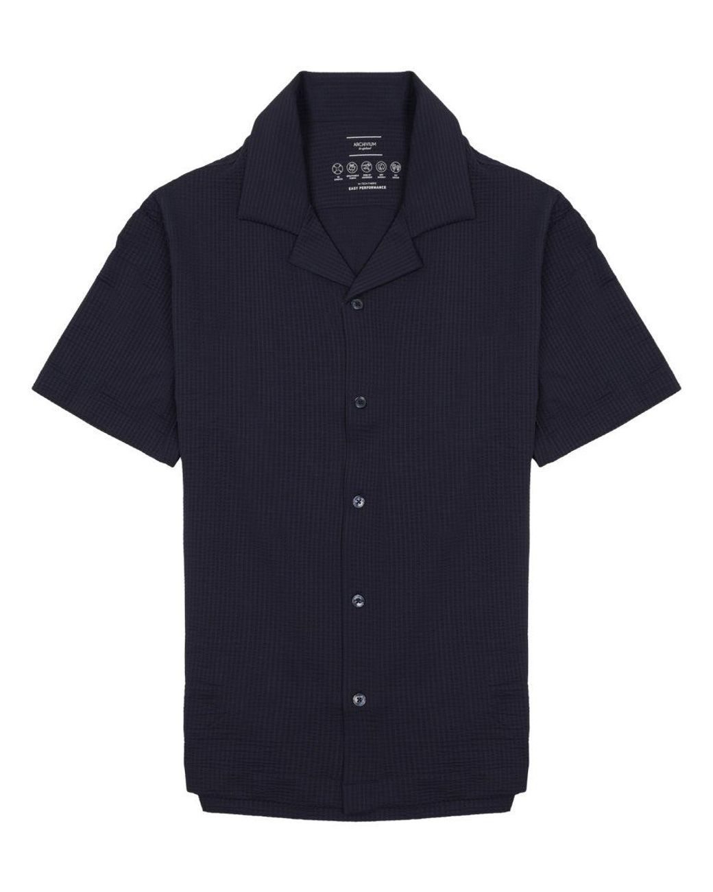ARCHIVIUM BE UPDATED Blue Shirt With Bowling Collar for men