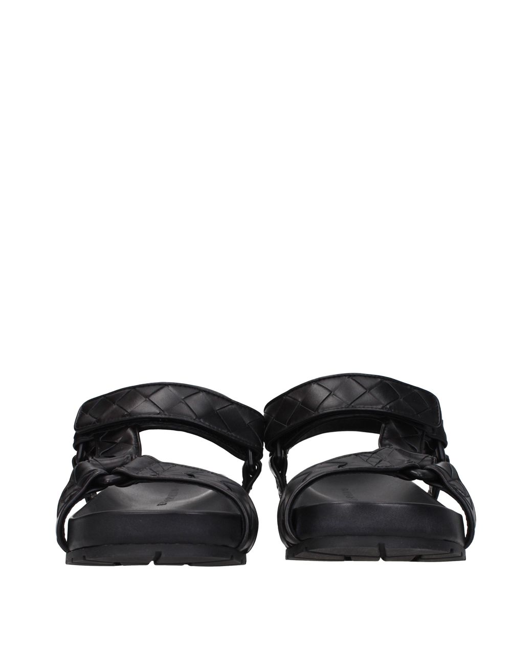 Bottega Veneta Schoenen ,Zwart ,Leer Zwarte Leren Slingback Sandalen in het Black voor heren