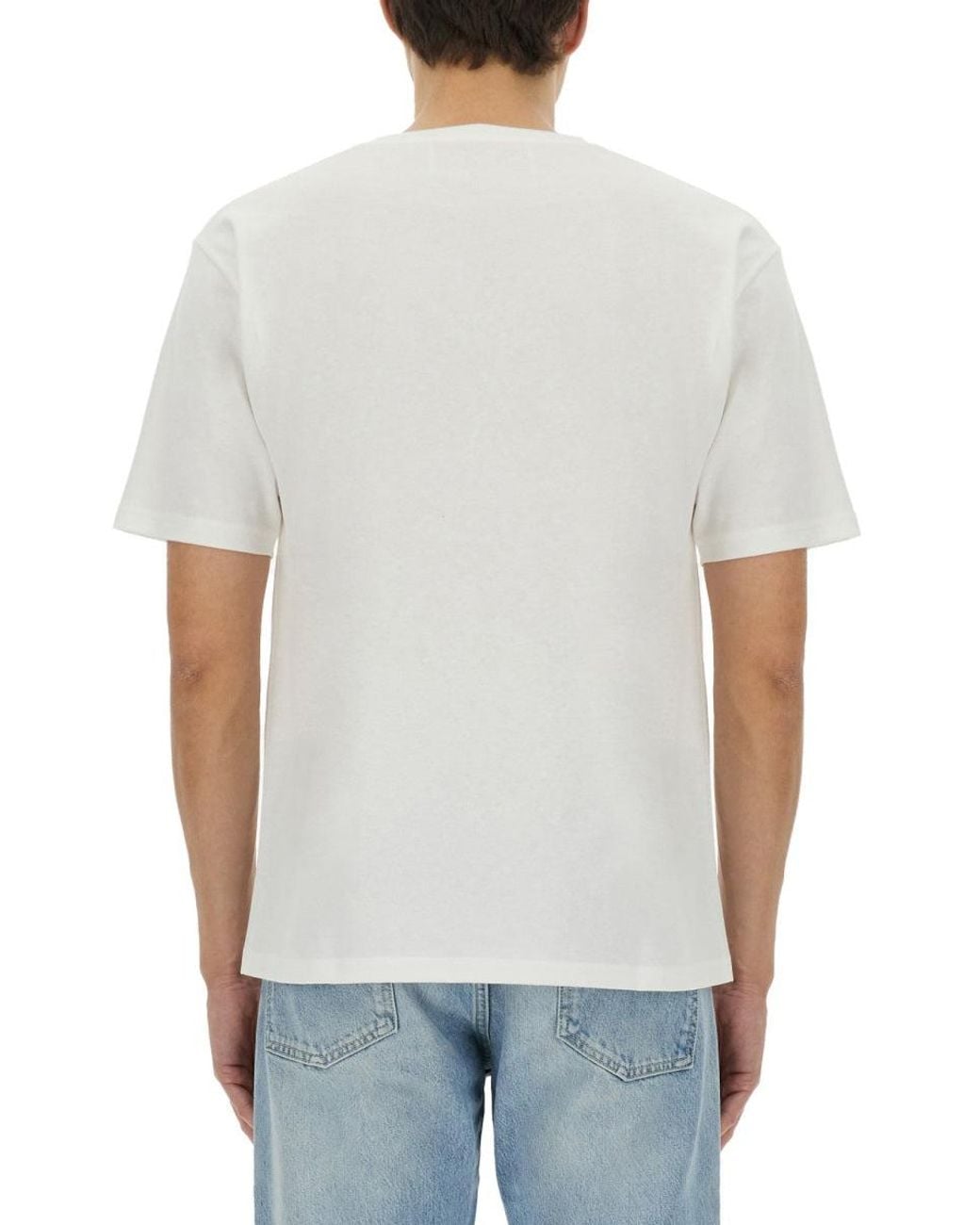 Valentino Gray Cotton T-Shirt With "Chez Print for men