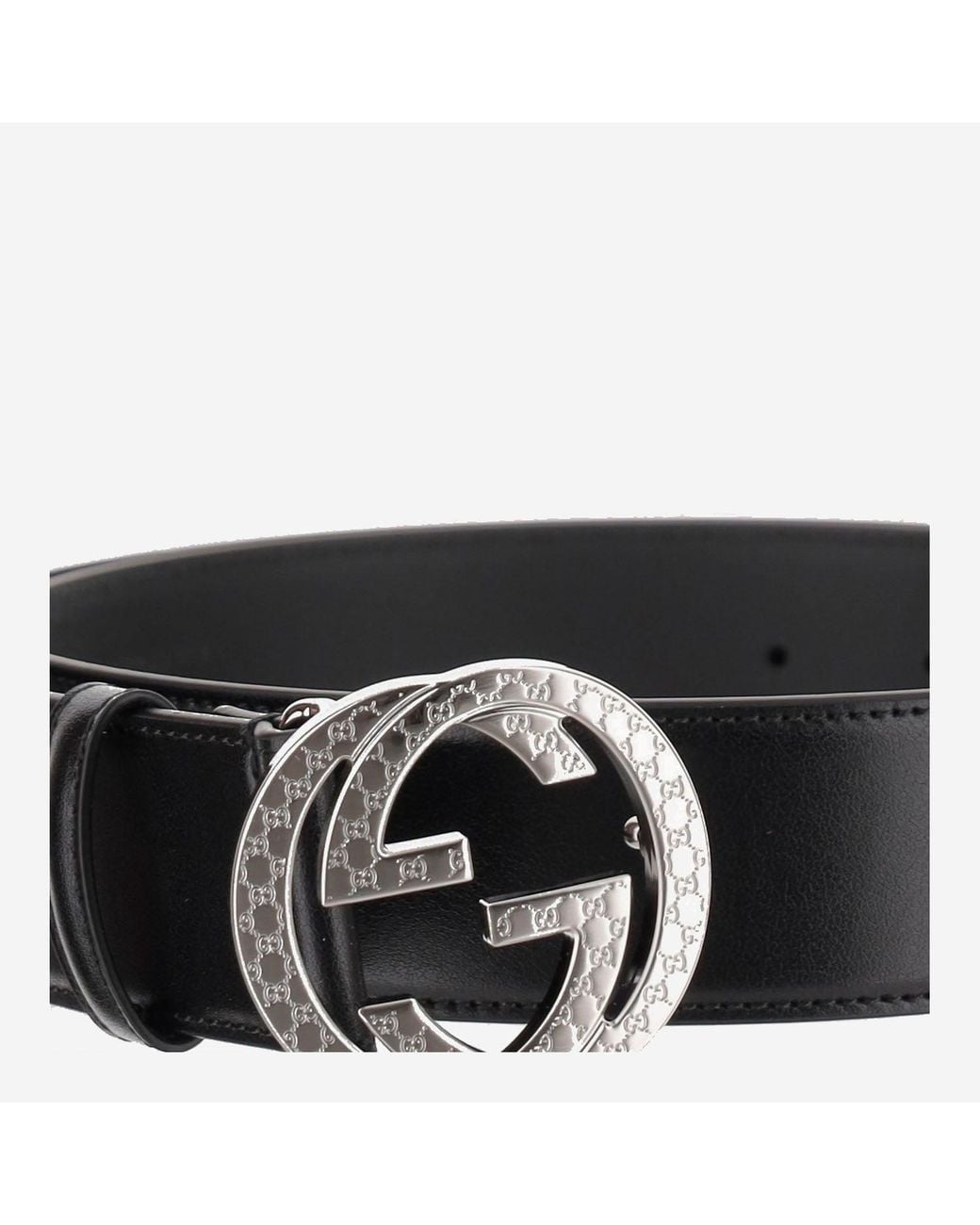 Gucci Black Gg Ledergürtel