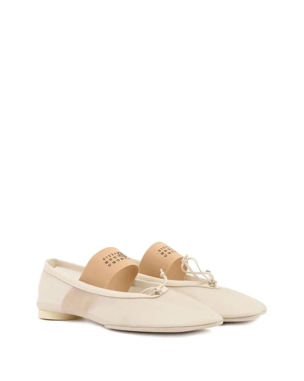 MM6 by Maison Margiela White Ballerinas With Inserts