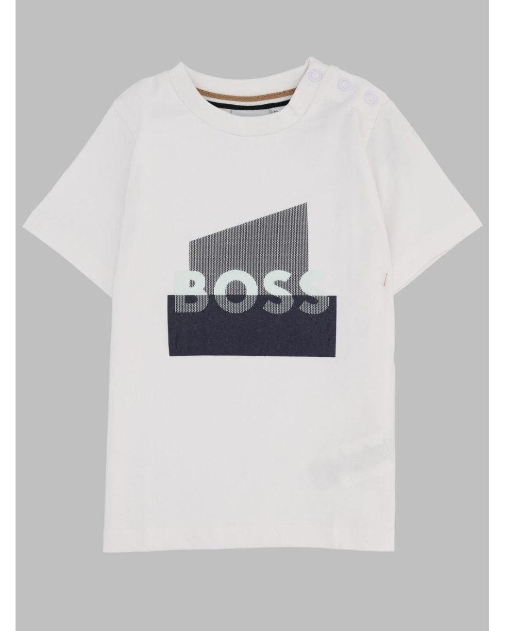 Boss White Boys Baby 100% Cotton Mini T-Shirt