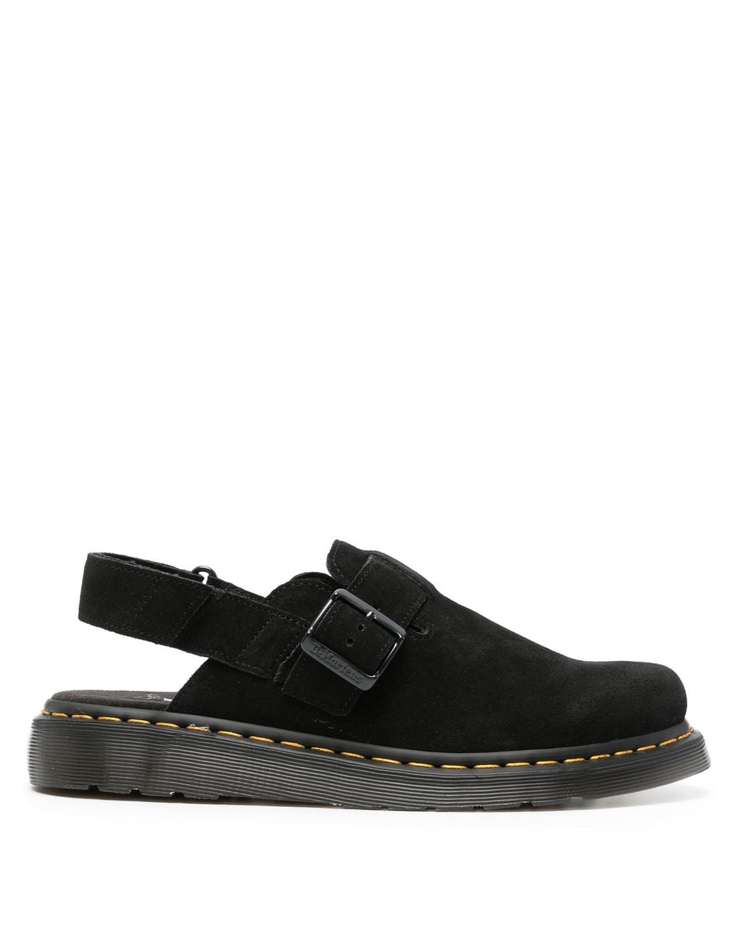 Dr. Martens Black Suede Flat Mules