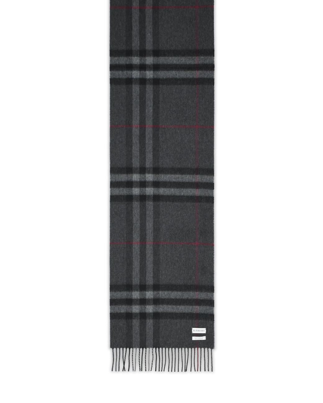 Burberry Black 'Mu Giant Check' Dark Cashmere Scarf