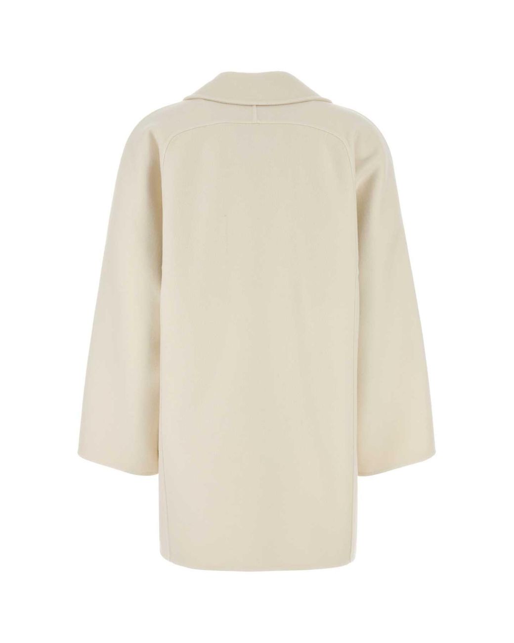 Max Mara White Ivory Wool Blend Orma Coat