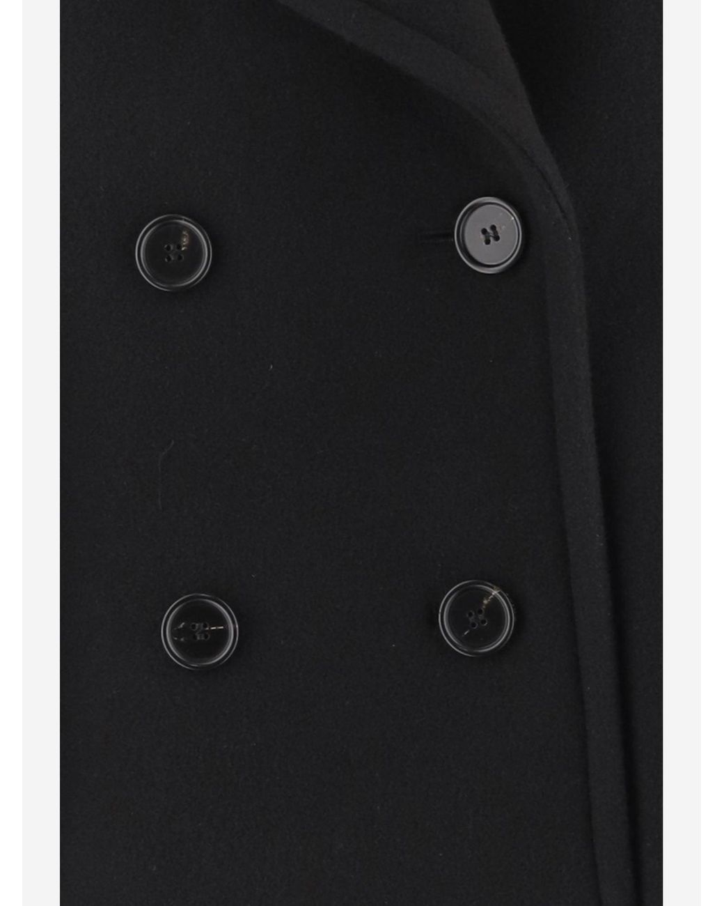 Chloé Black Coat Oversized Short Wool-Blend