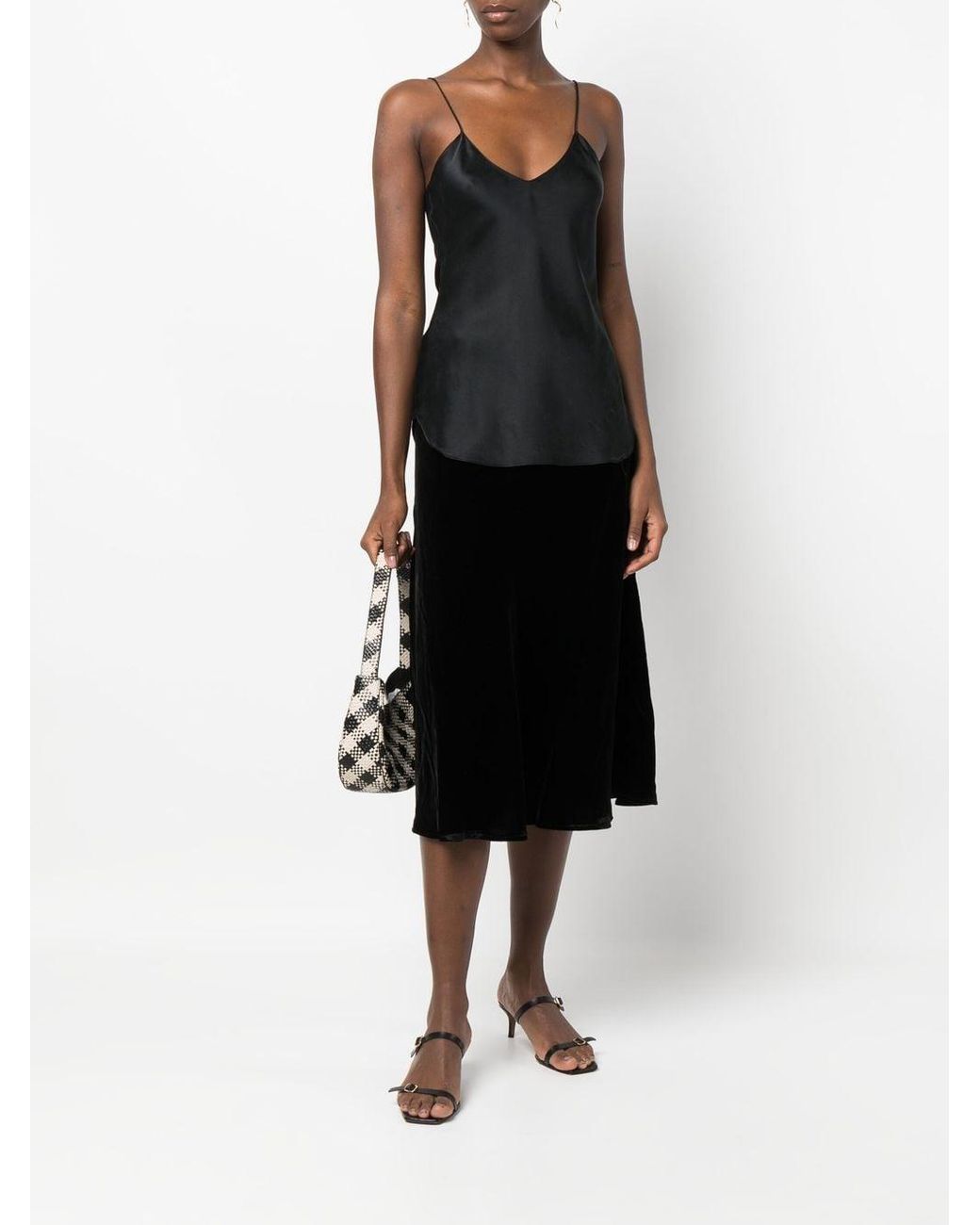 Gold Hawk Fluwelen Maxi-Rok in het Black