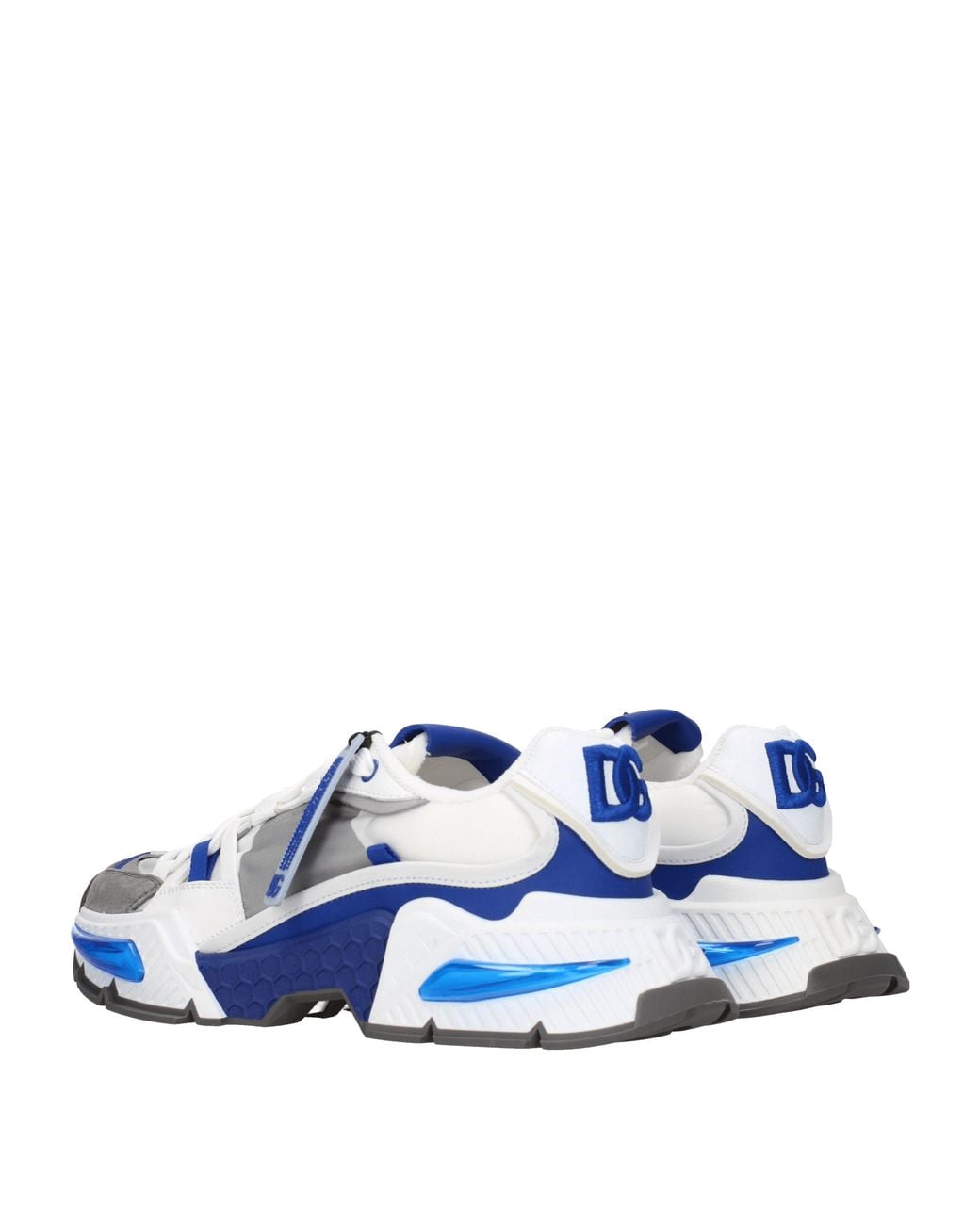Dolce & Gabbana Blue Dolce&Gabbana Sneakers Uomo Tessuto Bianco/Blu Elettrico for men