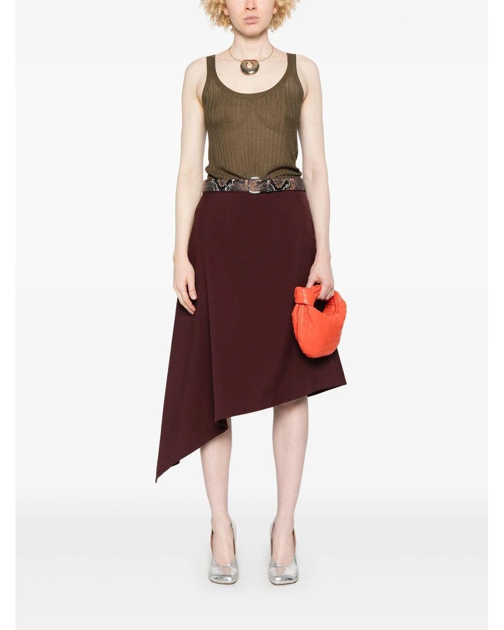 Helmut Lang Brown Pointelle Tank.Petit Clothing