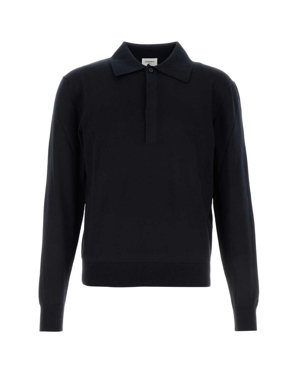 Saint Laurent Blue Midnight Silk Blend Polo Shirt
