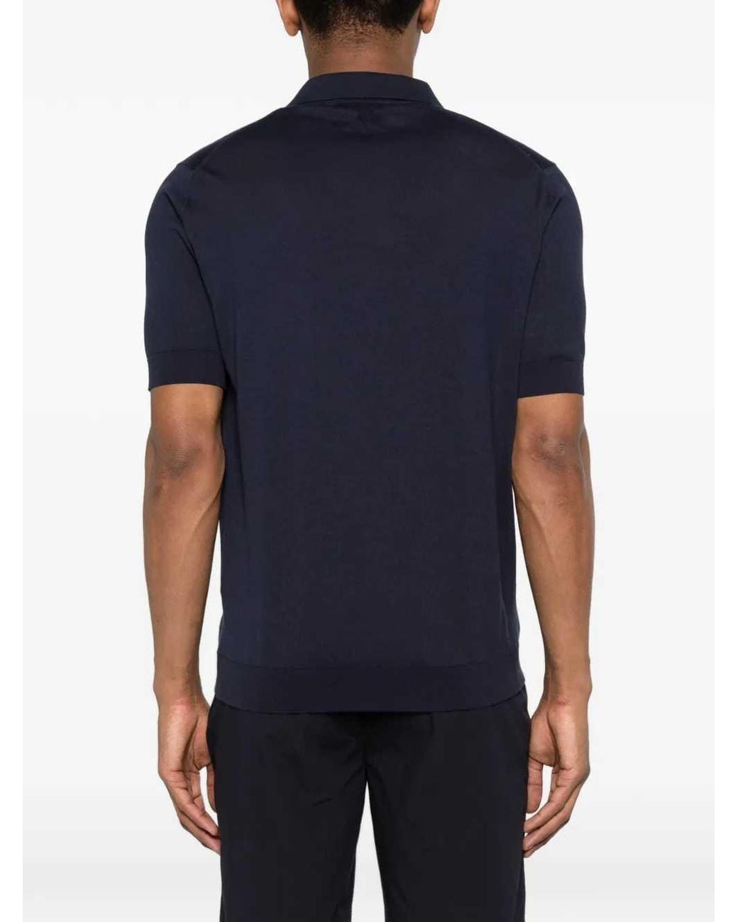 Lardini Blue Open Neck T Shirt